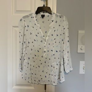 Lee ruffled neck peasant blouse